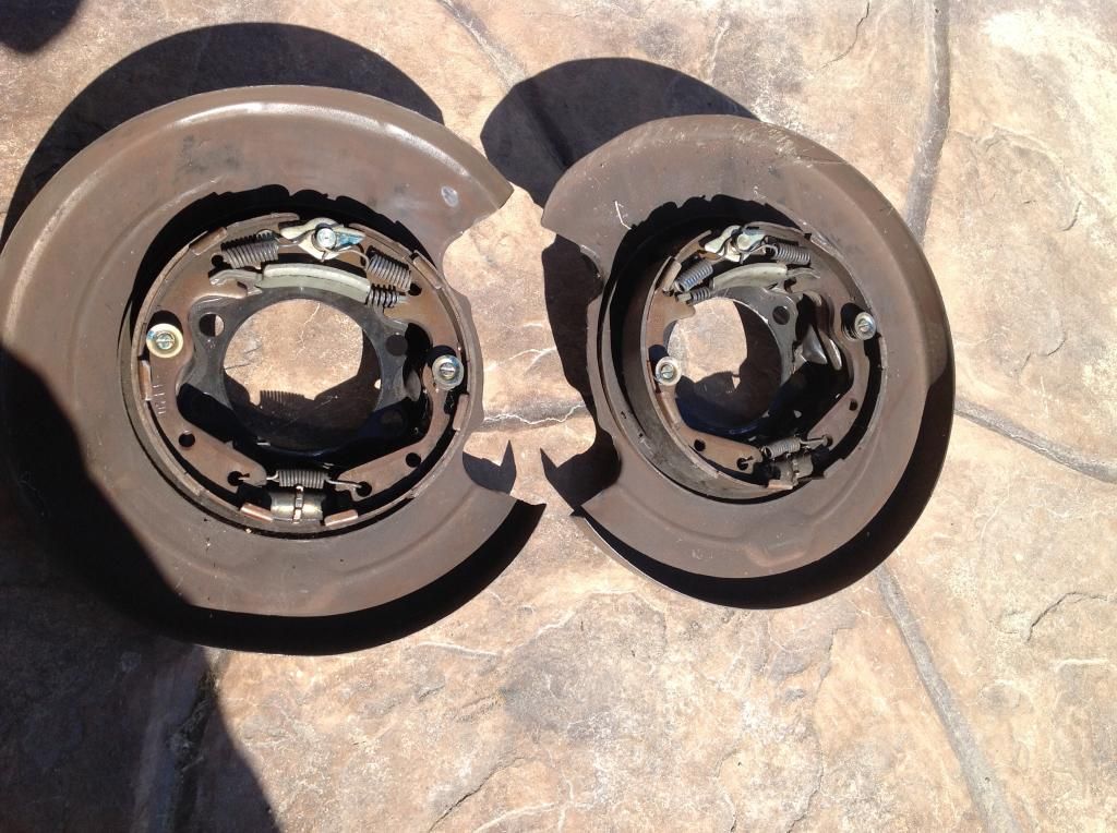 CA 300zx / Z32 complete rear brake parts, R33 ebrake cables, 15/16 BMC